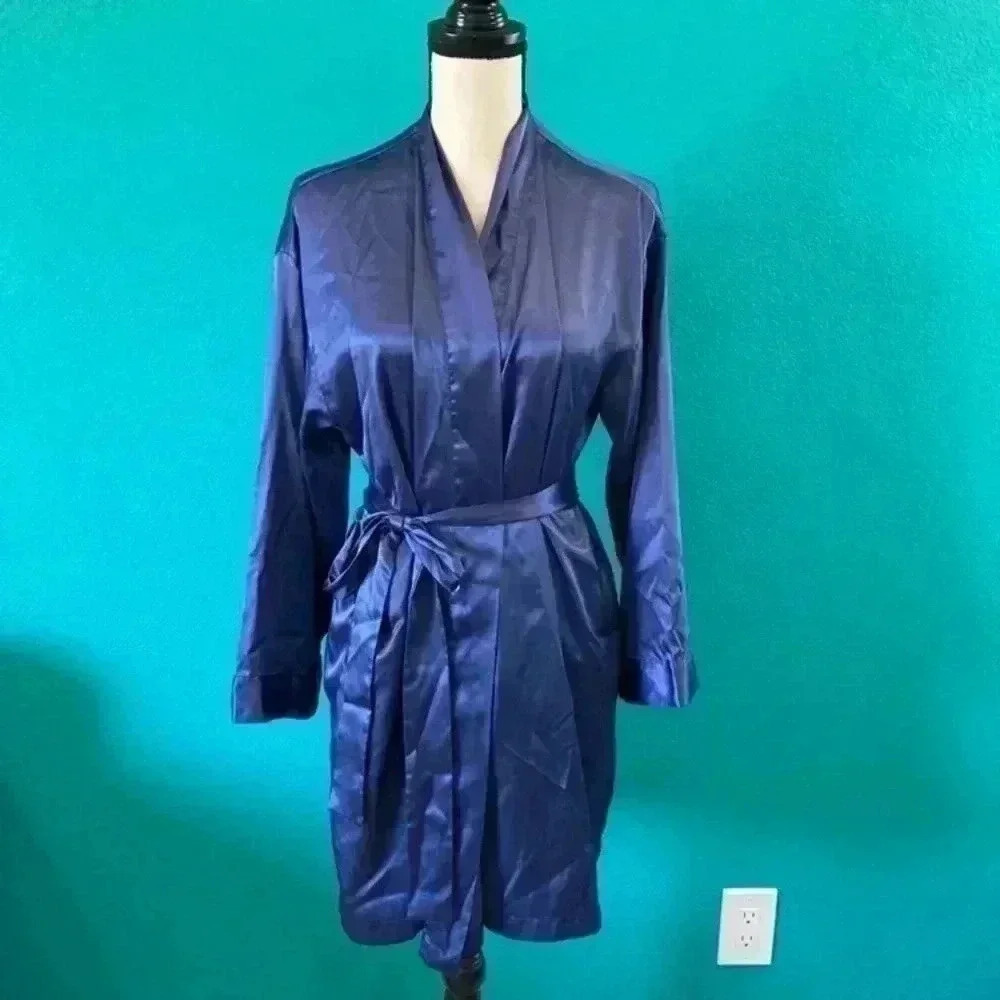 Victoria’s Secret blue satin feeling robe in one size fits all